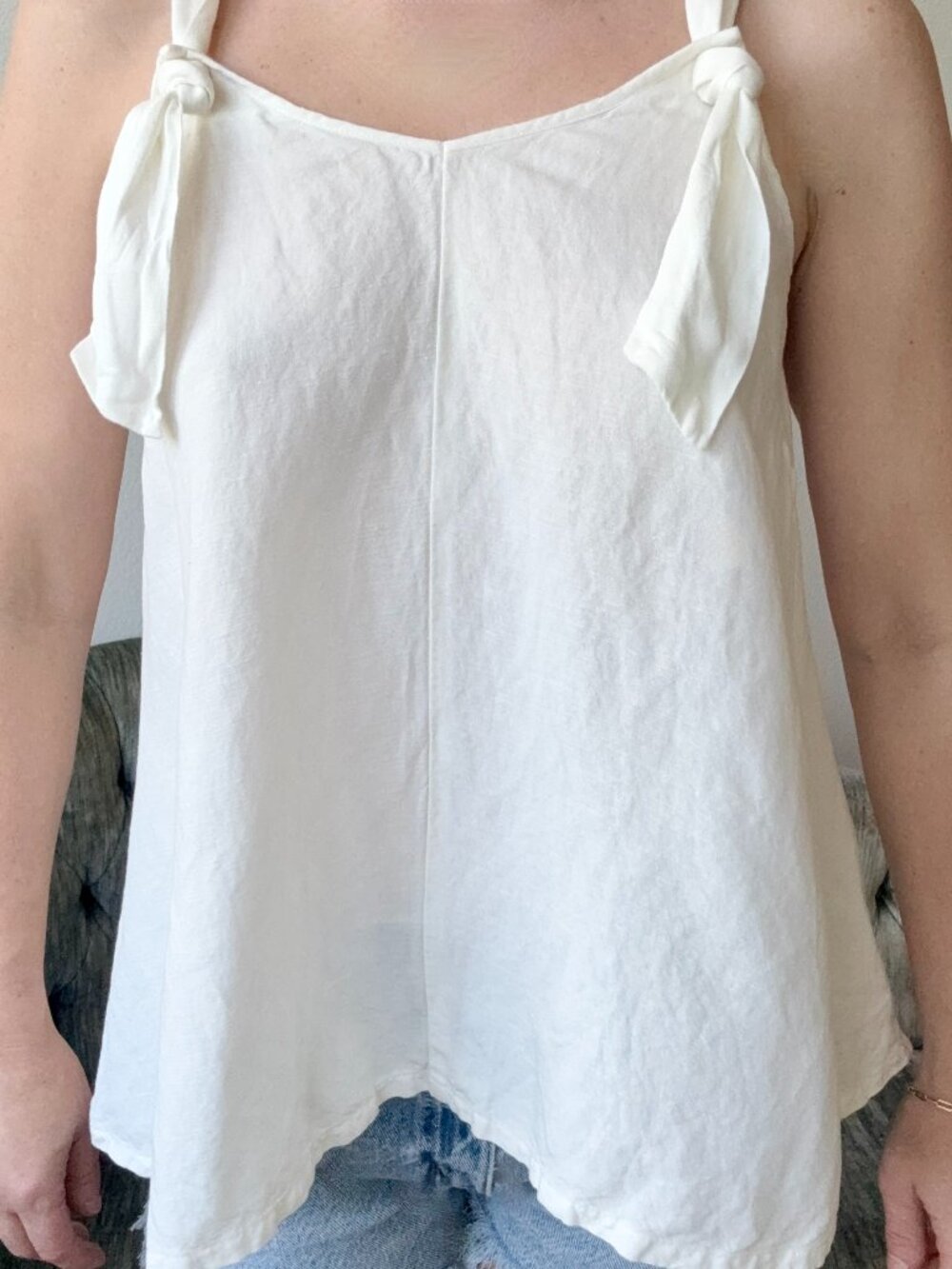 Hatch White Linen Swing Tank 0 Nursing Tank Minimalist Maternity Top XS